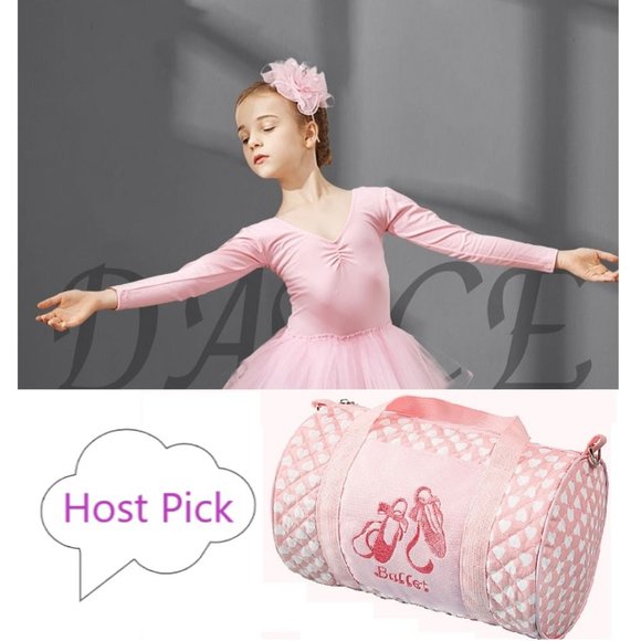 Pink Ballet Bag Embroidered Pink Dots Ballet Bag for Little Girls Cute - Picture 4 of 12